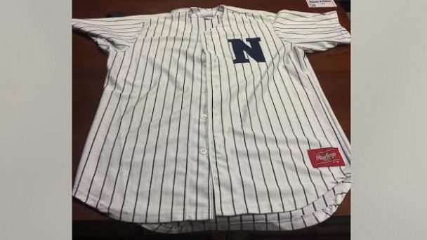 PHOTO: A Newark Bears home jersey from the team's 2013 season, included in the team's liquidation sale.