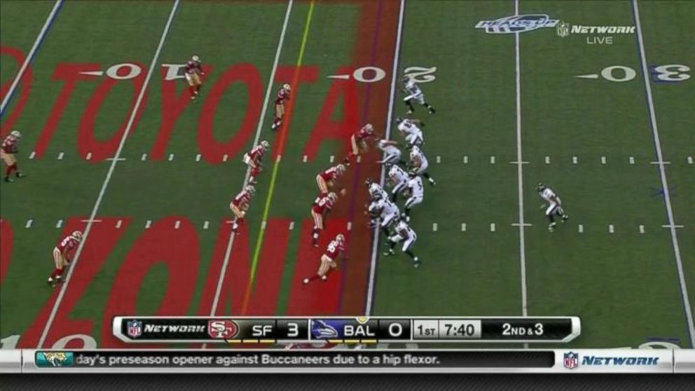 PHOTO: The NFL's new on-field advertising is seen in this screengrab.