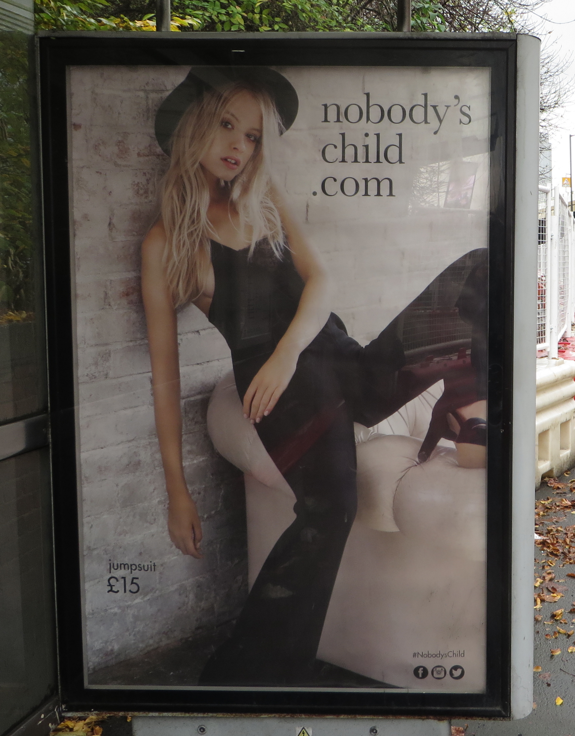 PHOTO:An advertisement for the clothing brand Nobody's Child is seen in London, Nov. 2015. 