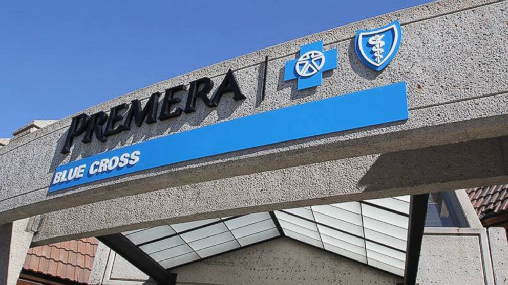 The Premera Blue Cross entrance is seen in this file photo.
