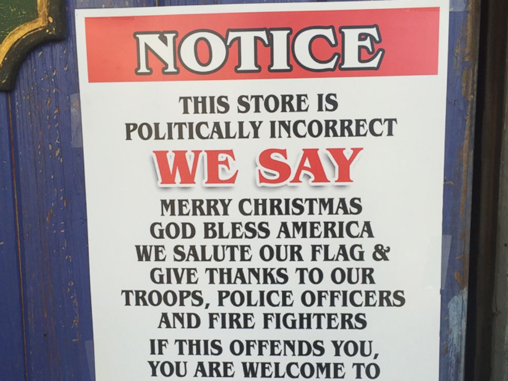 PHOTO: A chain of restaurants recently posted this notice to its doors warning customers that it is a "politically incorrect" environment. 
