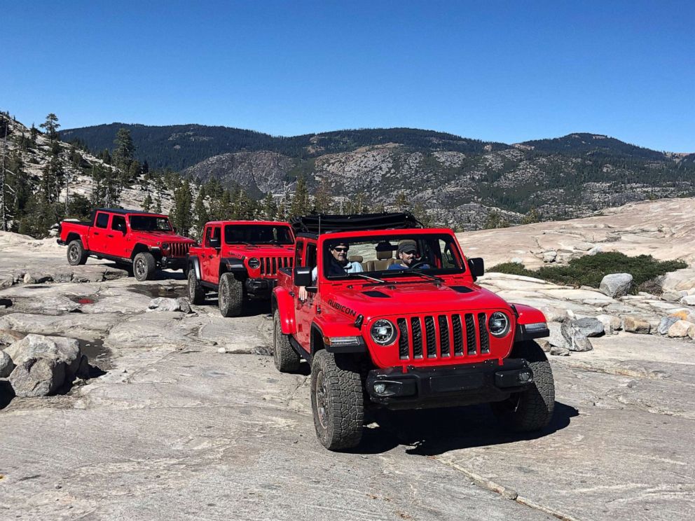 PHOTO: Skid plates come standard on the Jeep Gladiator. The Rubicon package adds front lockers, rear lockers, sway bar disconnect, a forward-facing trail camera and 33-inch tall tires.