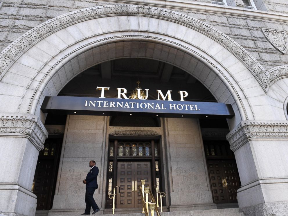 PHOTO: A staff member stands in front of the Trump International Hotel in Washington, D.C.,on Oct. 26, 2016.