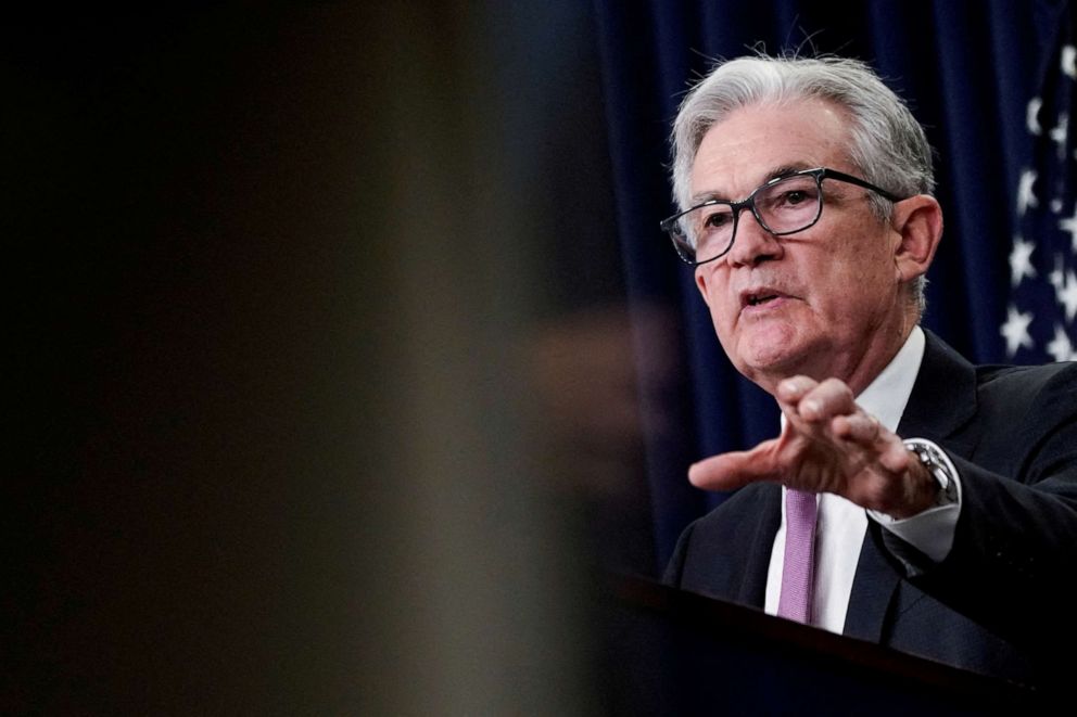 PHOTO: Federal Reserve Board Chairman Jerome Powell speaks during a news conference following a two-day meeting of the Federal Open Market Committee (FOMC) in Washington, D.C., July 27, 2022.