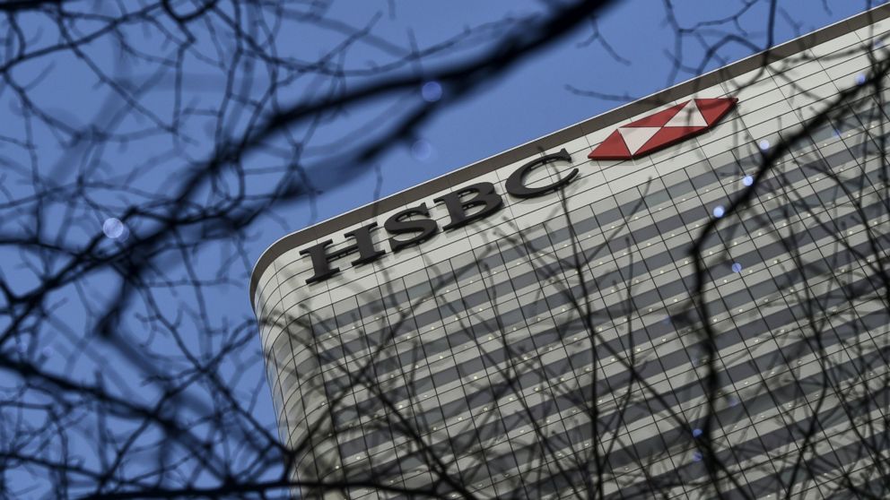 The HSBC headquarters is seen in the Canary Wharf financial district in London, Feb. 15, 2016. 