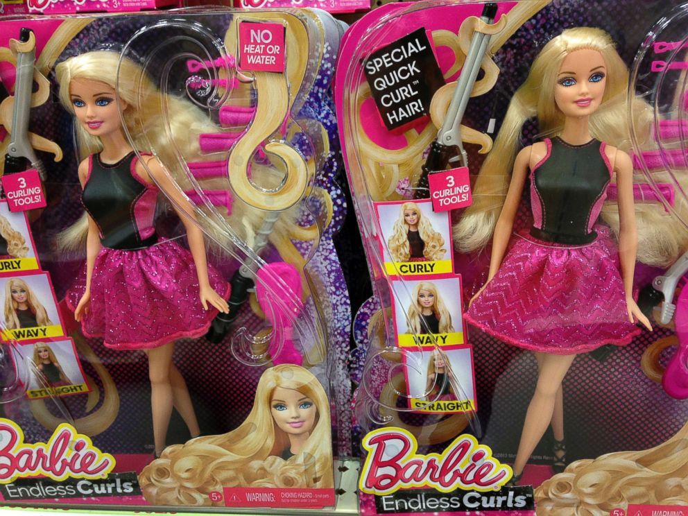 PHOTO: Barbie "Endless Curls" dolls are seen in the toy department of a retail store in Encinitas, Calif., Oct. 14, 2014. 