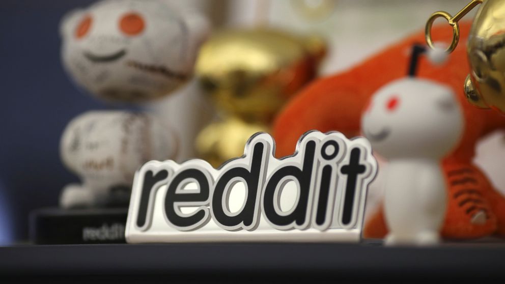 Reddit mascots are displayed at the company's headquarters in San Francisco, Calif. on April 15, 2014. 