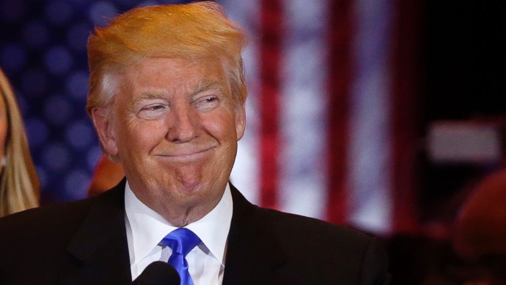 Republican U.S. presidential candidate Donald Trump smiles as he speaks at the start of a campaign victory party after rival candidate Senator Ted Cruz dropped after the race for the Republican presidential nomination, at Trump Tower in Manhattan, New York, May 3, 2016.