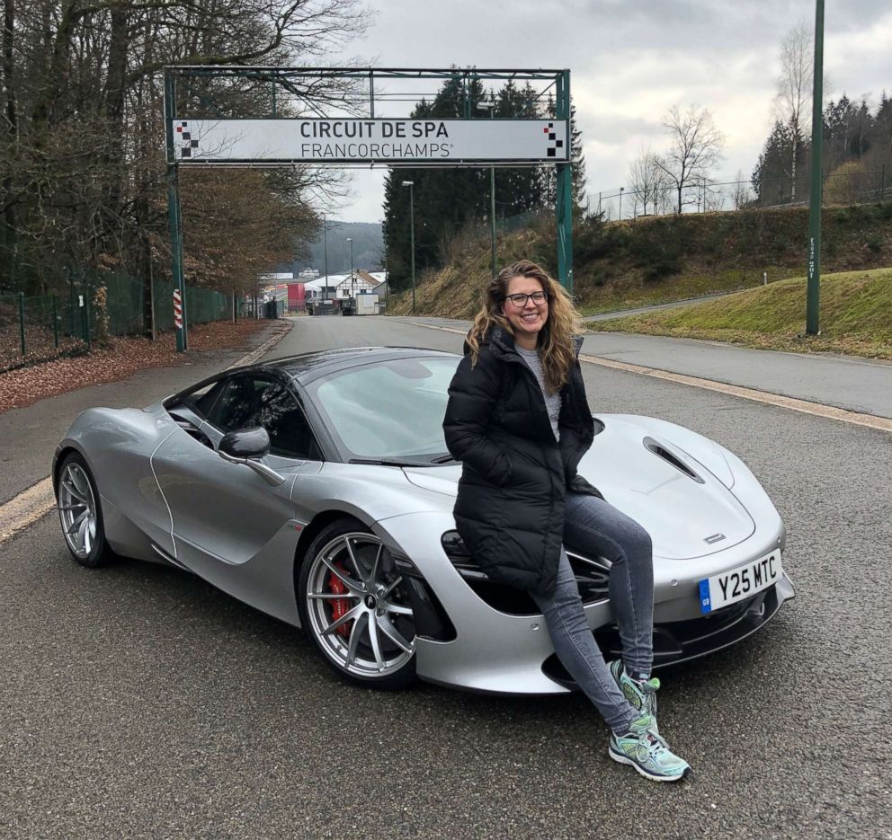 PHOTO: One of the stops on the three-day journey was visiting the Circuit de Spa-Francorchamps, the famous Formula One race track in Belgium. Morgan Korn pictured here with a 720S Spider. 