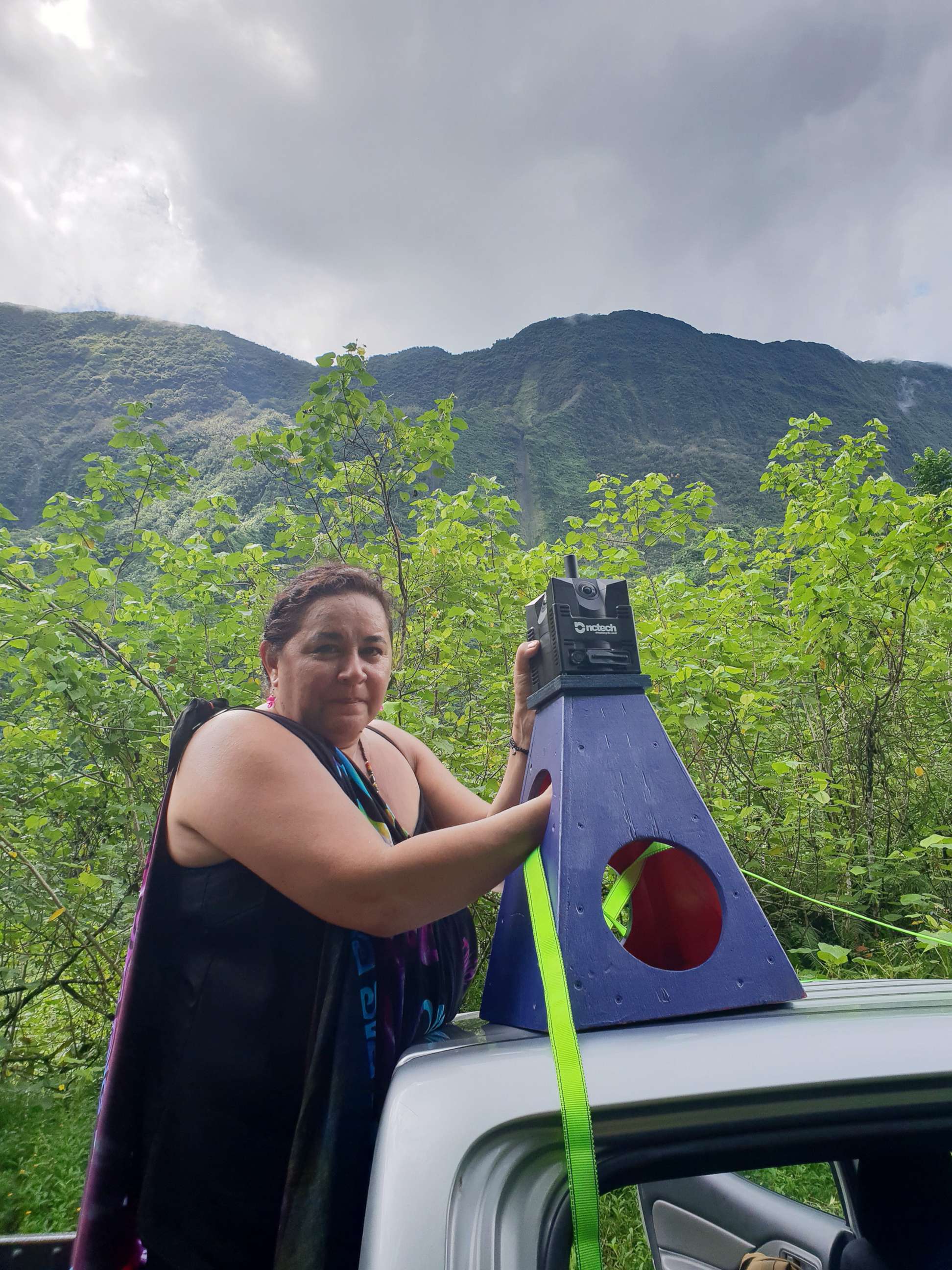 PHOTO: Tania Wolfgramm helps map Tahiti for Google Earth. 