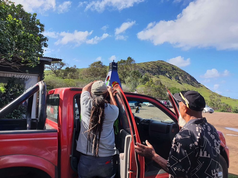 PHOTO: Volunteers help map out their neighborhoods in Rapa Nui, Easter Island,  for Google Earth.