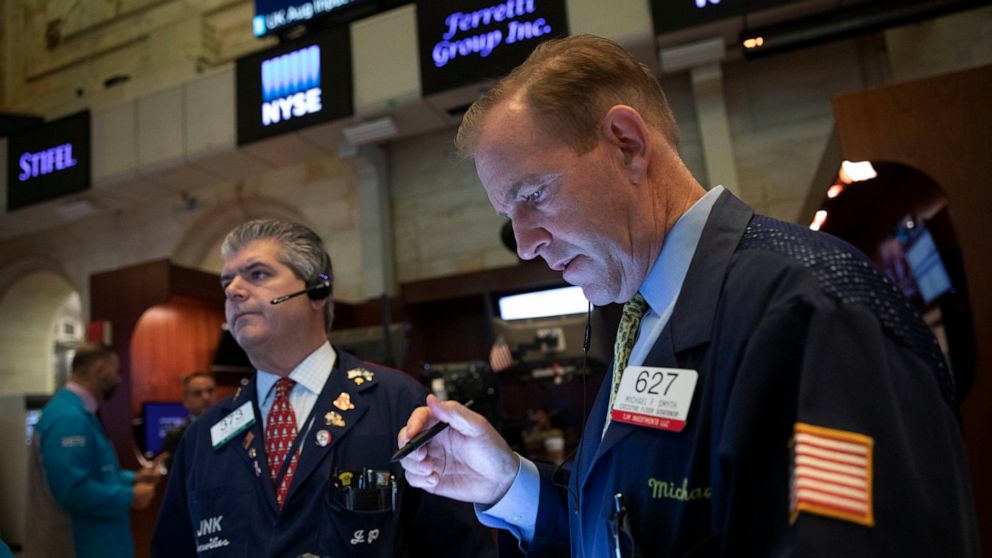 FILE - In this Sept. 18, 2019, file photo floor governor Michael Smyth works at the New York Stock Exchange. The U.S. stock market opens at 9:30 a.m. EDT on Thursday, Sept. 26. (AP Photo/Mark Lennihan, File)