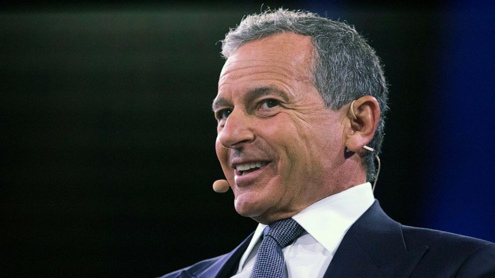 FILE - Bob Iger speaks at the Bloomberg Global Business Forum, Sept. 25, 2019, in New York. Iger, the former Disney CEO, is joining investment firm Thrive Capital as a venture partner. The New York company said in a blog post that Iger will mentor it