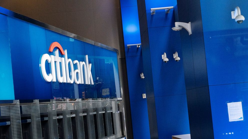A Citibank office is open, Wednesday, Jan. 13, 2021 in New York. The nation’s largest banks are expected to report big profits for the first quarter, Tuesday, April 13, amid renewed confidence that pandemic-battered consumers and businesses can repay