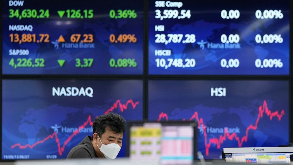 Asian shares edge lower after mixed finish on Wall Street
