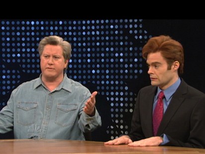 VIDEO: Jay Leno is the target as Saturday Night Live spoofs NBCs talk show shuffle.