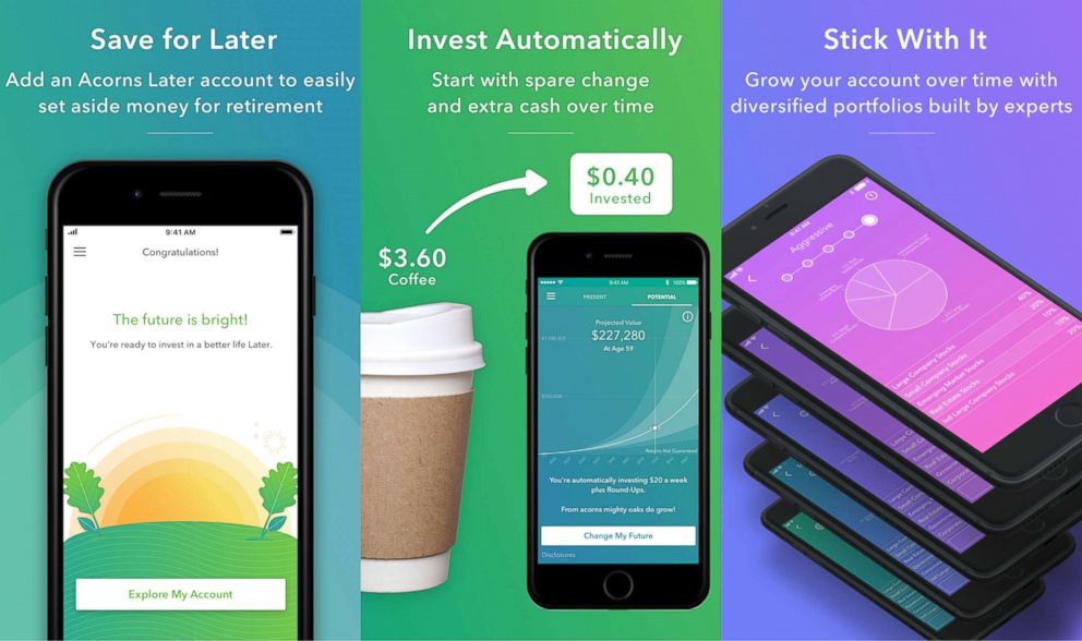 PHOTO: The Acorns allows users to invest their spare change automatically with incremental and recurring investments.