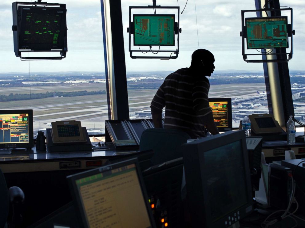 PHOTO: In this Sept. 27, 2016 file photo an FAA Air Traffic Controller works in the Dulles International Airport Air Traffic Control Tower in Sterling, Va., Sept. 27, 2016.