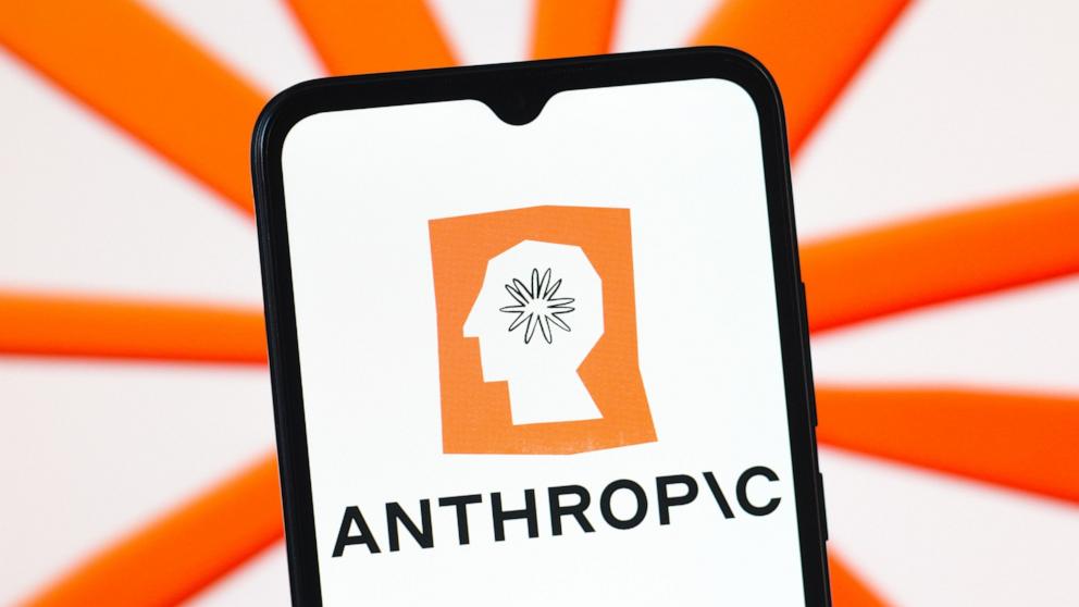 PHOTO: The Anthropic logo is seen displayed on a smartphone screen.