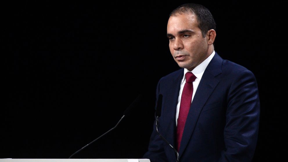 PHOTO: Prince Prinz Ali bin al-Hussein of Jordan speaks during the 65th FIFA Congress held at the Hallenstadion in Zurich, Switzerland, May 29, 2015.