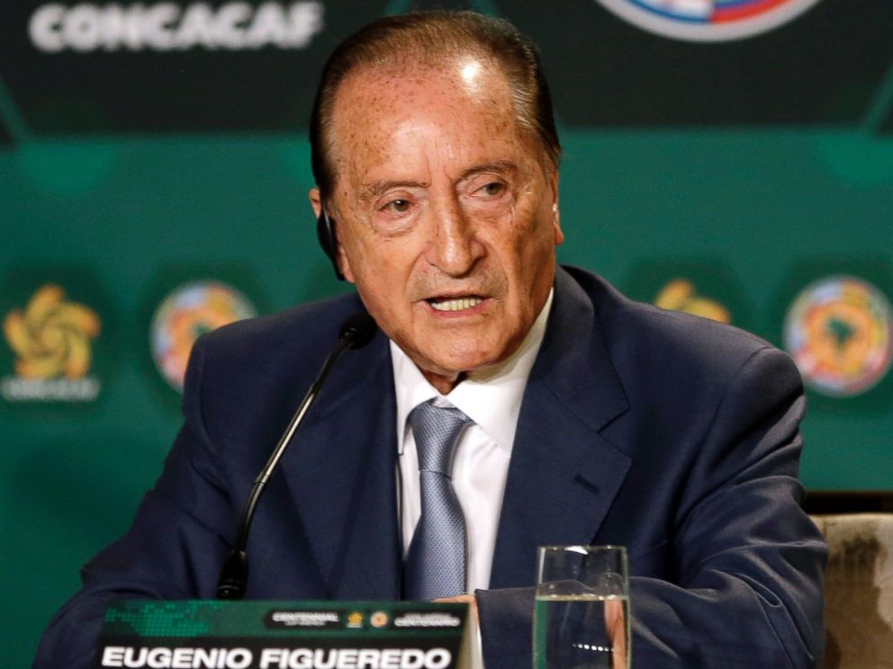 PHOTO: Eugenio Figueredo, president of CONMEBOL, the South America soccer confederation, speaks during a news conference in Bal Harbour, Fla., May 1, 2014.