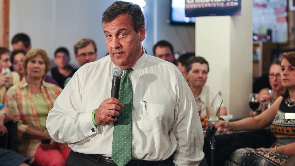 Republican presidential candidate, New Jersey Gov. Chris Christie, speaks at a town hall meeting at Sayde's Neighborhood Bar & Grill in Salem, N.H., on Aug. 24, 2015.