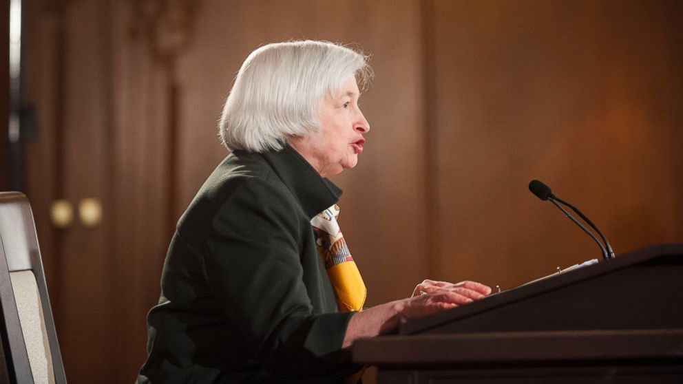 Federal Reserve Chair Janet Yellen speaks during a news conference at the end of the Federal Open Market Committee meeting, March 18, 2015 in Washington. 