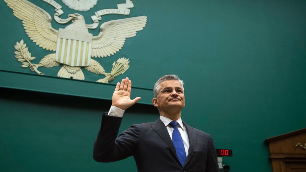 Volkswagen America CEO Michael Horn, is sworn-in  on Capitol Hill in Washington, Oct. 8, 2015.