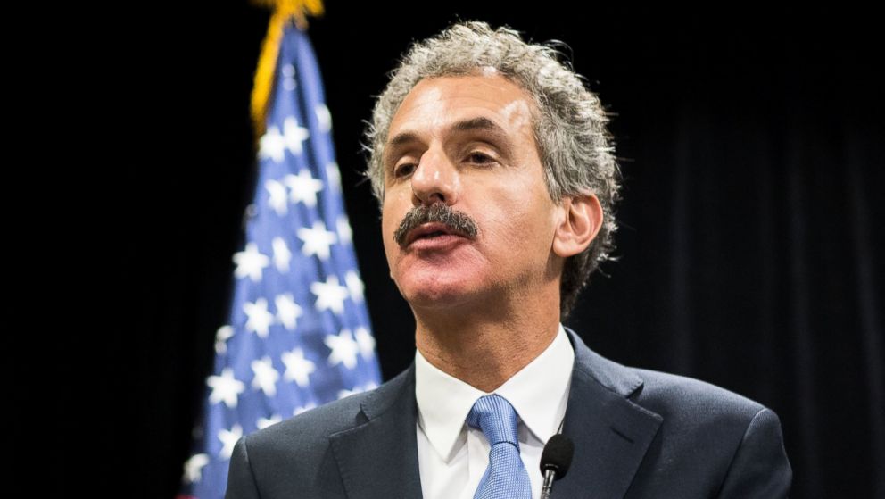 PHOTO: Los Angeles City Attorney Mike Feuer speaks to the press during the inaugural National Prosecutorial Summit, Oct. 21, 2014 in Atlanta.