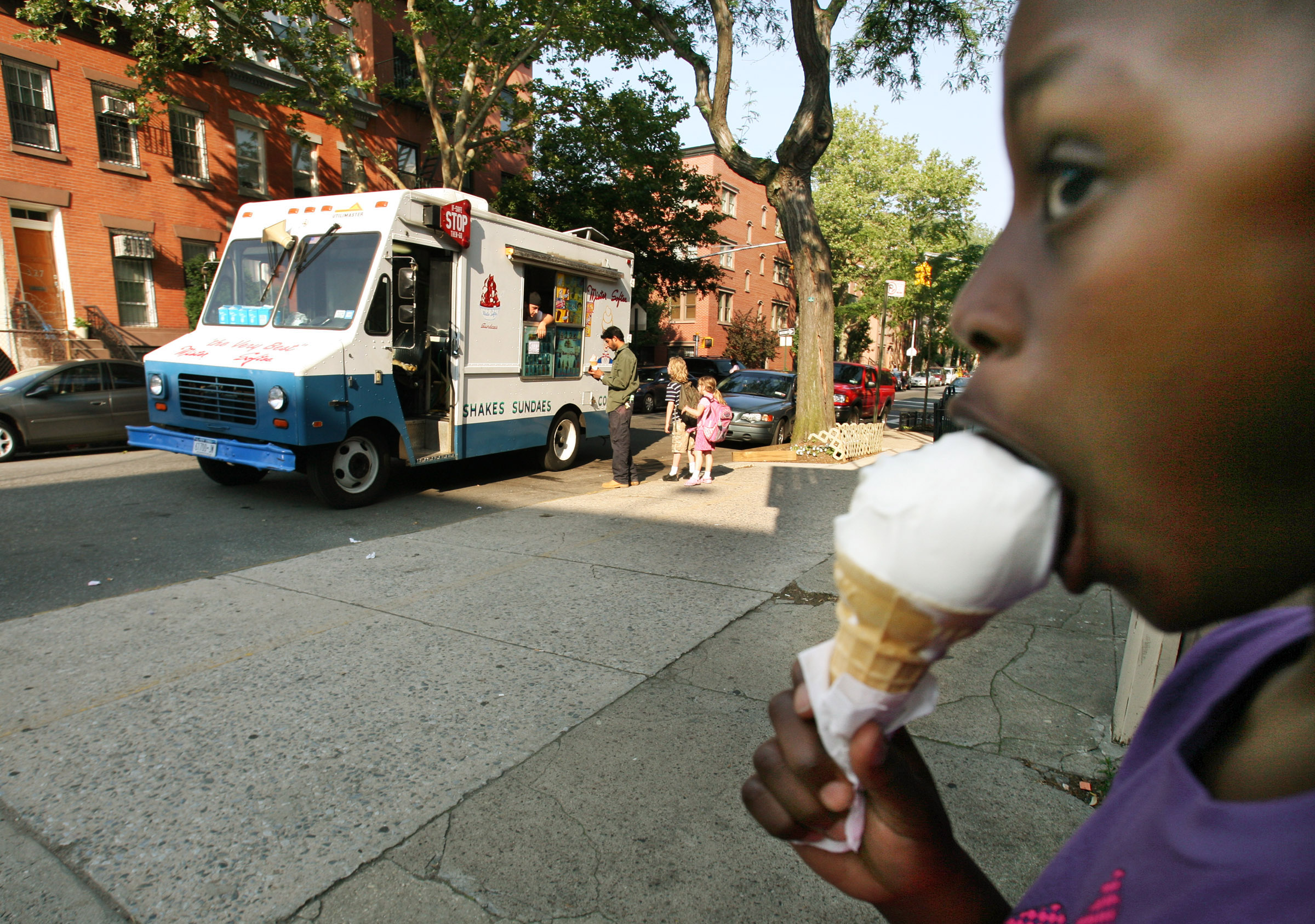 PHOTO: A Mister Softee ice cream truck makes its way through the streets of  Brooklyn, New York, June 18, 2007.