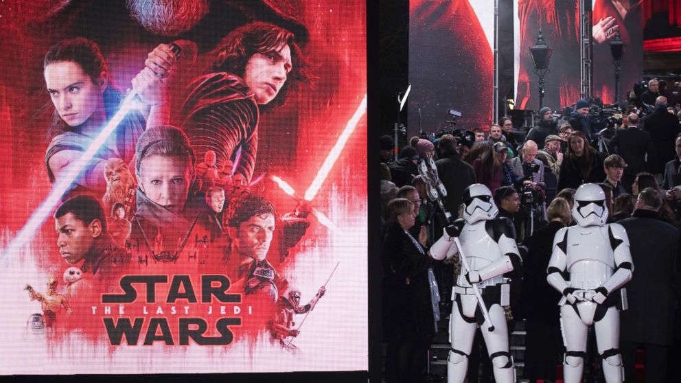 PHOTO: Stormtroopers pose for photographers upon arrival at the premiere of the film 'Star Wars: The Last Jedi' in London, Tuesday, Dec. 12th, 2017.