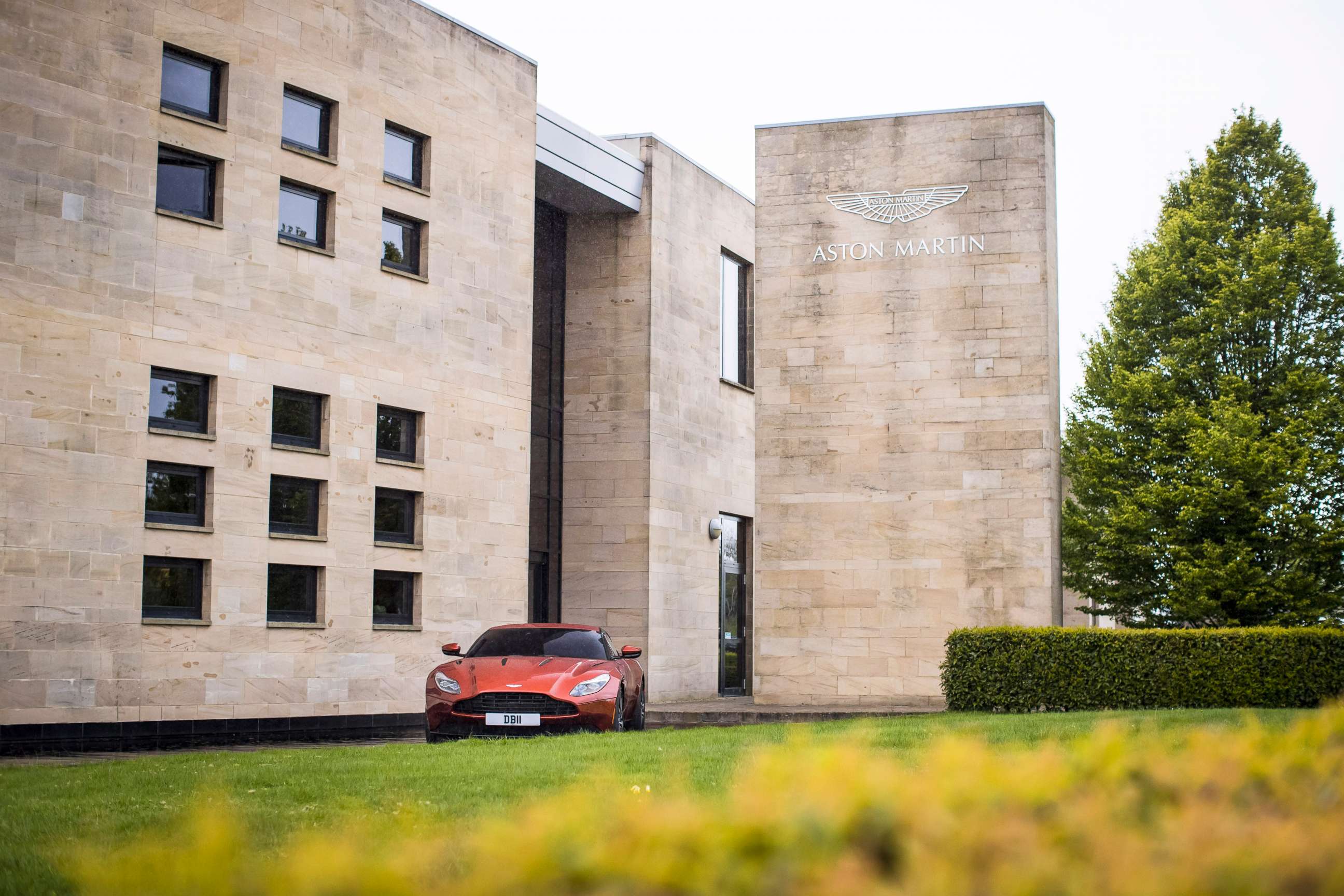 PHOTO: The entrance to Aston Martin Lagonda's global headquarters in Gaydon, England.