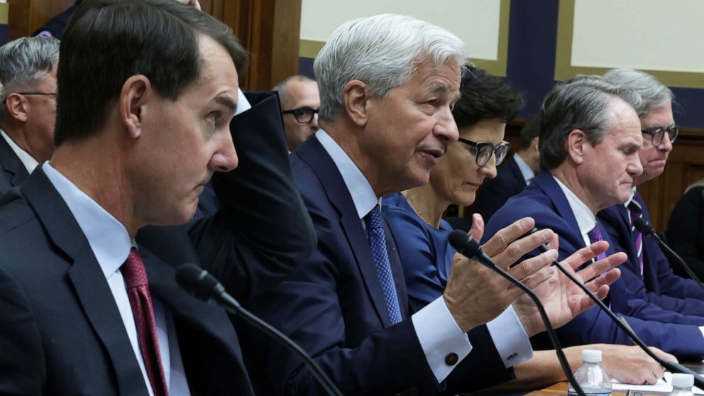 PHOTO: Chairman and CEO of JPMorgan Chase & Co. Jamie Dimon testifies during a hearing before the House Committee on Financial Services at Rayburn House Office Building on Capitol Hill, on Sept. 21, 2022, in Washington, D.C.
