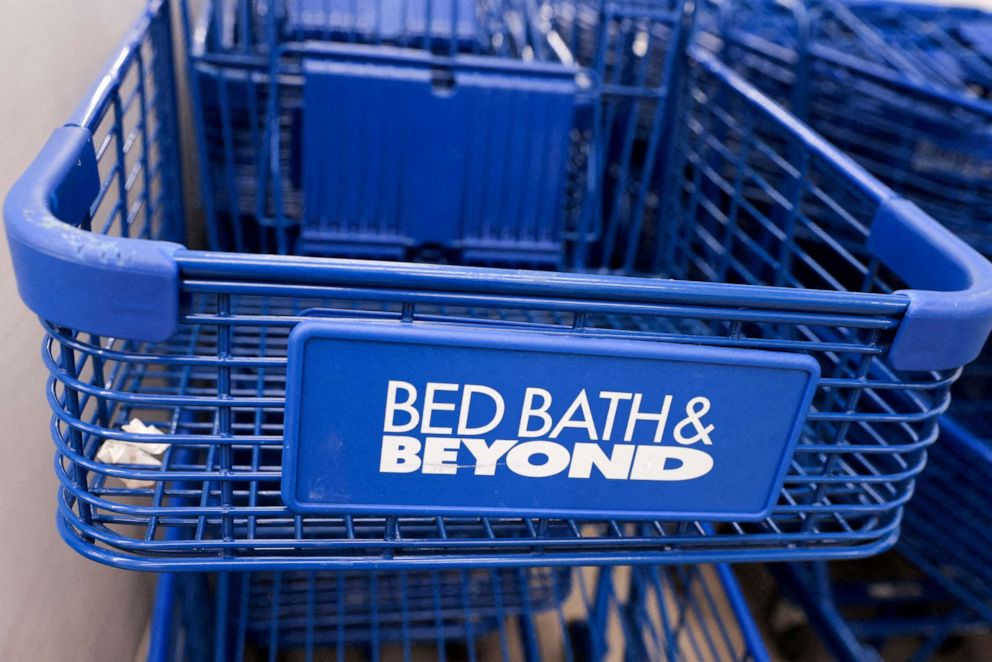 FILE PHOTO: A shopping cart is seen at a Bed Bath & Beyond store in Manhattan, New York City, U.S., June 29, 2022.