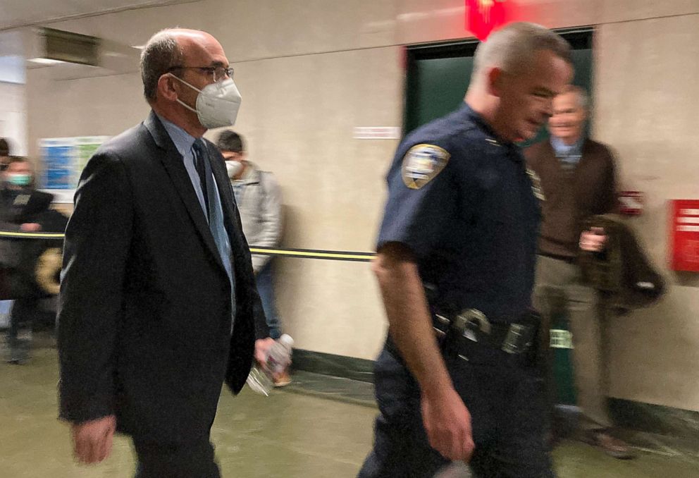 PHOTO: Donald Bender, left, a former accountant for Donald Trump, arrives at Manhattan criminal court, Monday, Nov. 21, 2022, in New York.