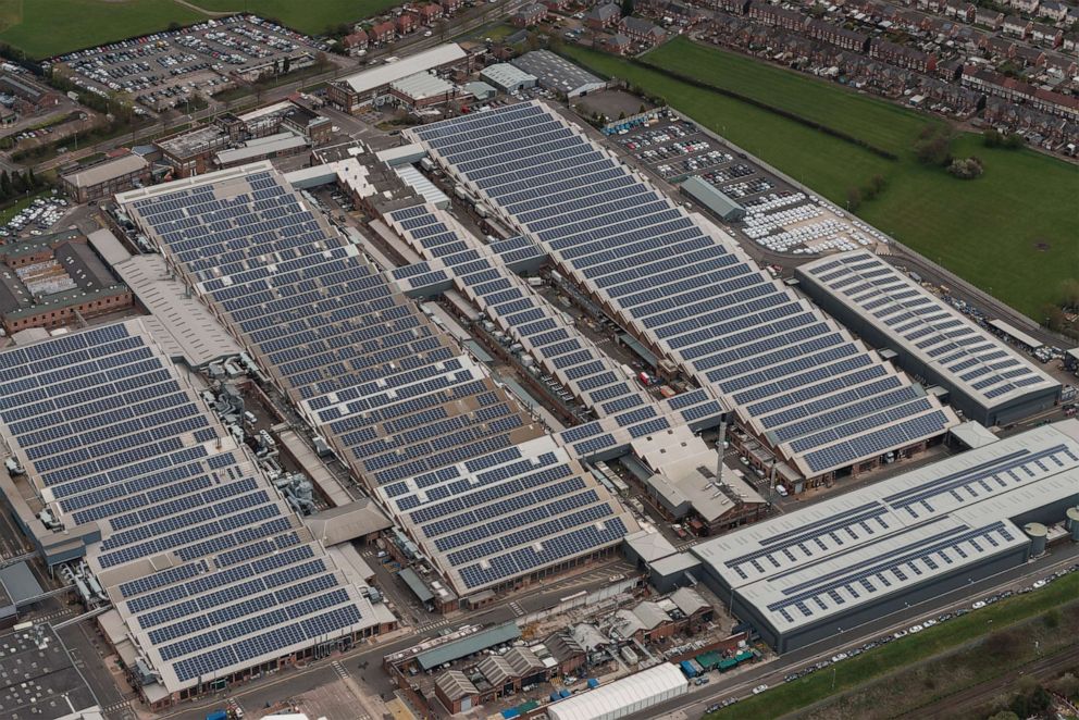 PHOTO: BBentley's solar car port at its facility in Crewe is the largest in the U.K. 