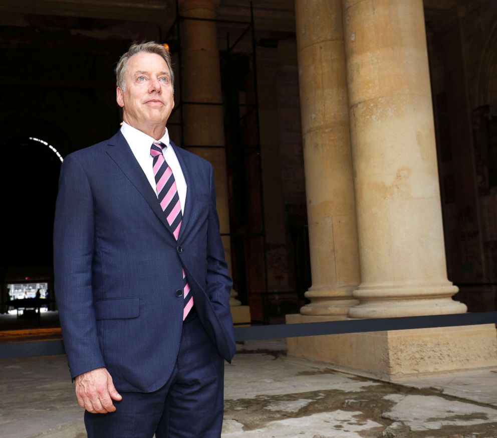 PHOTO: Bill Ford, Ford Motor Company Executive Chairman, stands inside the historic, 105-year old Michigan Central train station after announcing at a press conference Ford's plans to renovate the station, June 19, 2018, in Detroit.