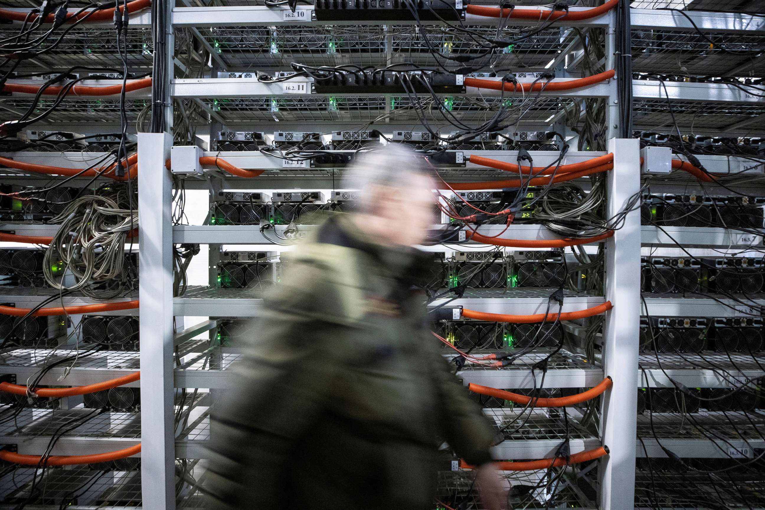 PHOTO: Equipment at the BitRiver company data center is used for cryptocurrency mining in the city of Bratsk, Russia March 2, 2021. BitRiver offers hosting services and turnkey solutions for cryptocurrency mining operations.