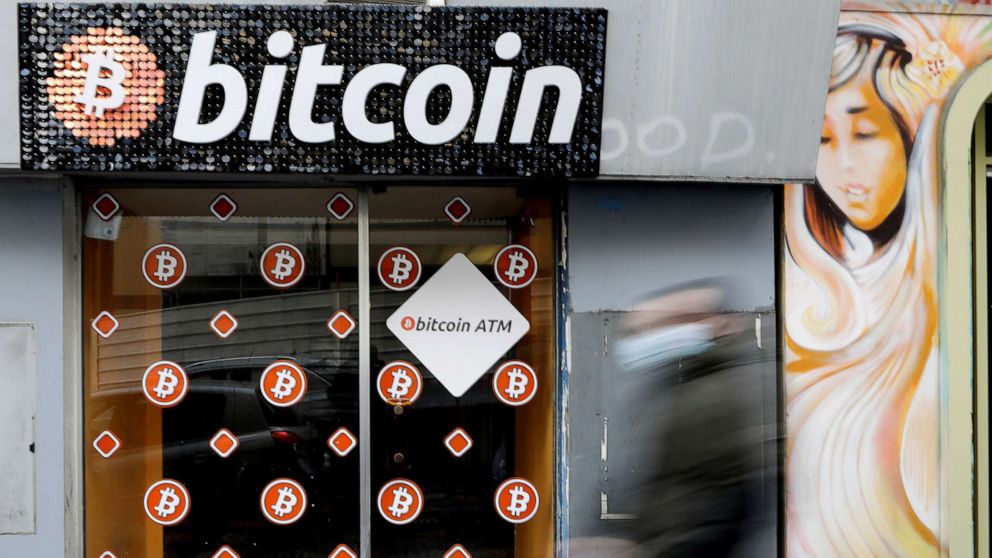 PHOTO: A Bitcoin digital currency ATM shop in Marseille, France, Feb. 7, 2021.