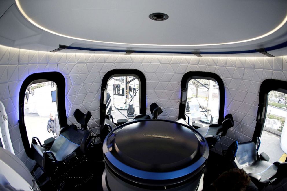 PHOTO: An interior view of the Blue Origin Crew Capsule mockup at the 33rd Space Symposium in Colorado Springs, Colo, April 5, 2017.