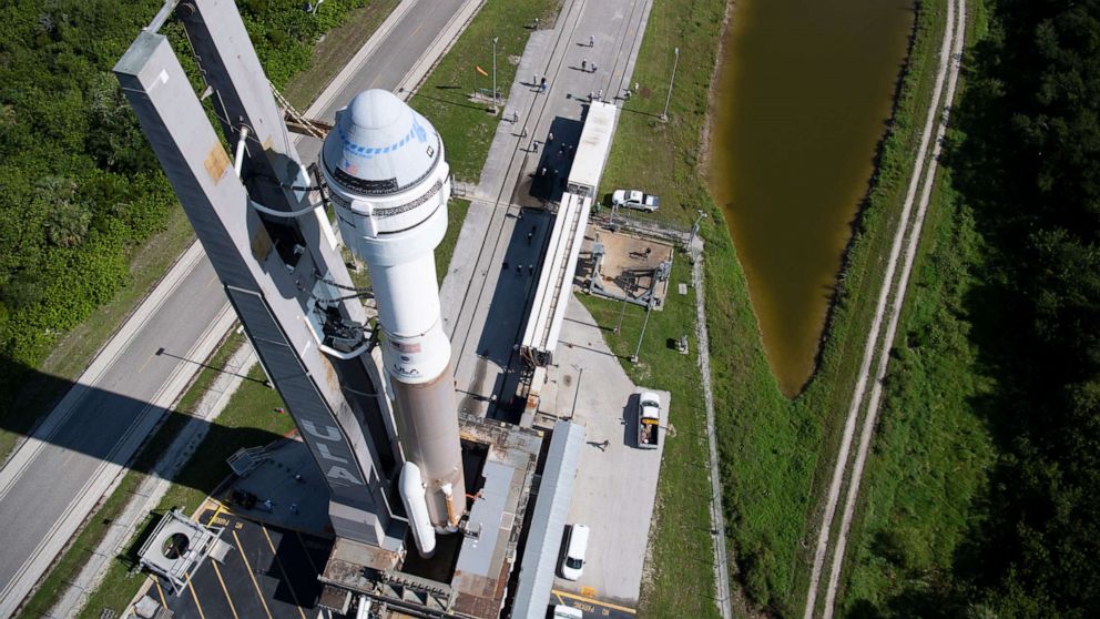 PHOTO: In this NASA handout, A United Launch Alliance Atlas V rocket with Boeings CST-100 Starliner spacecraft onboard is rolled out of the Vertical Integration Facility to the launch pad, July 29, 2021 at Cape Canaveral Space Force Station in Florida.