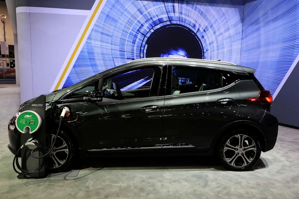 PHOTO: 2019 Chevrolet Bolt EV is on display at the 111th Annual Chicago Auto Show at McCormick Place in Chicago, Illinois on February 7, 2019.