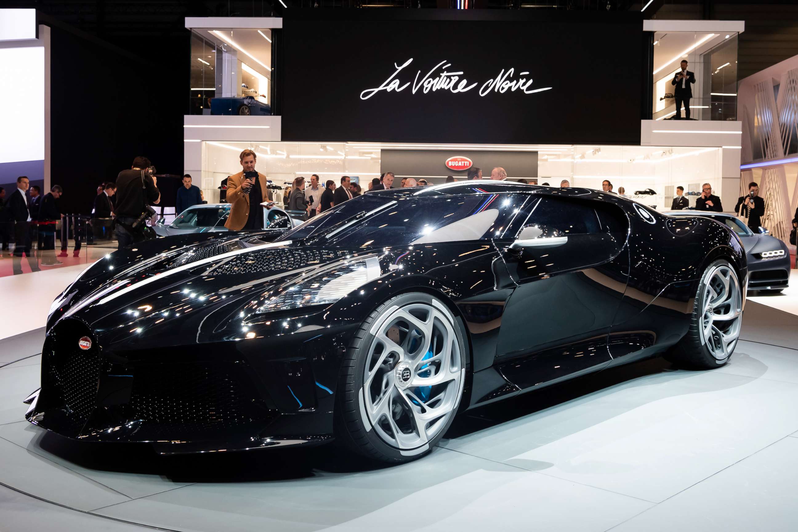 PHOTO: A Bugatti - La Voiture Noire is pictured at the 89th Geneva Motor Show in Switzerland, March 5, 2019.