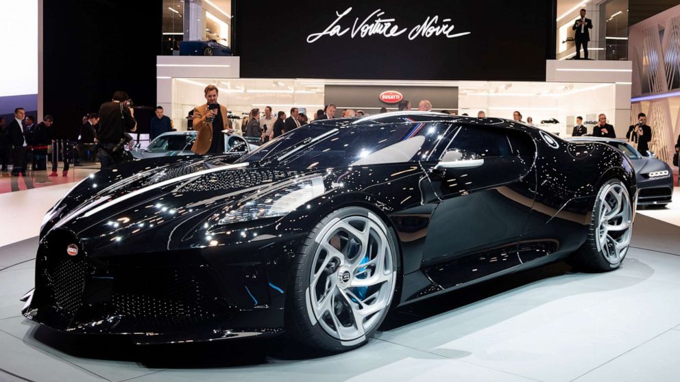 PHOTO: A Bugatti - La Voiture Noire is pictured at the 89th Geneva Motor Show in Switzerland, March 5, 2019.