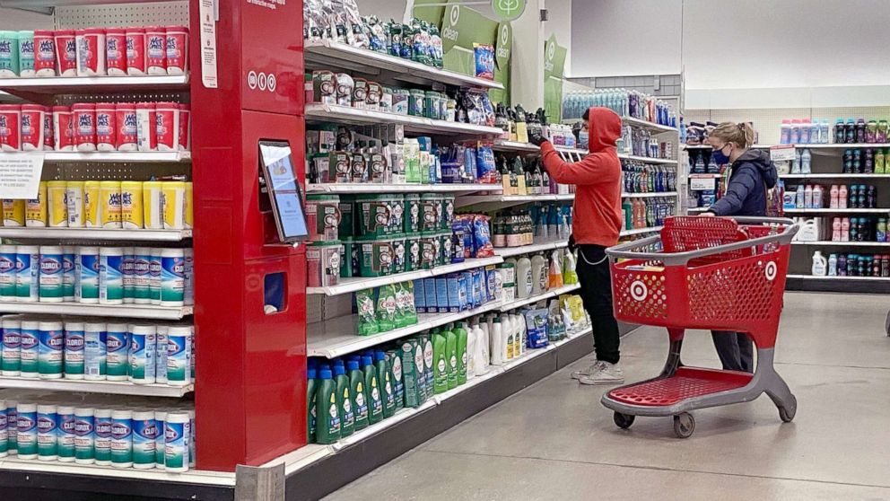 PHOTO: Customers shop at a Target store in Chicago, Jan. 13, 2021.