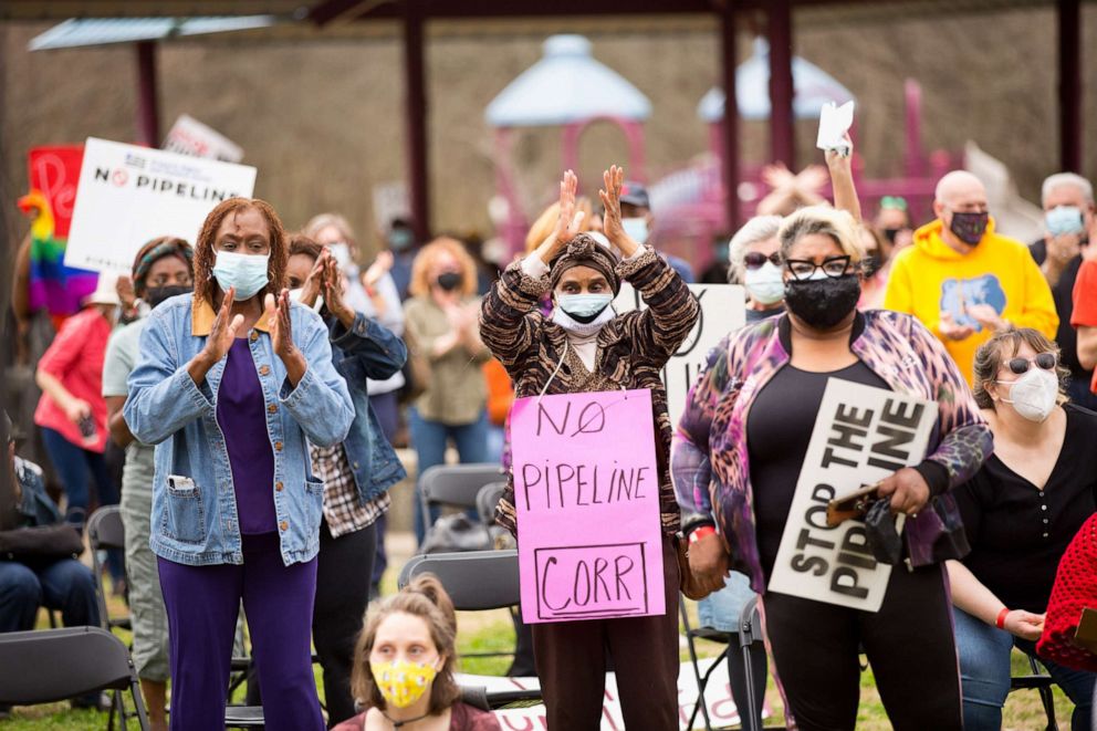 PHOTO: Community members attend a rally in protest of the Byhalia Connection pipeline in Memphis, Tenn., March 14, 2021.