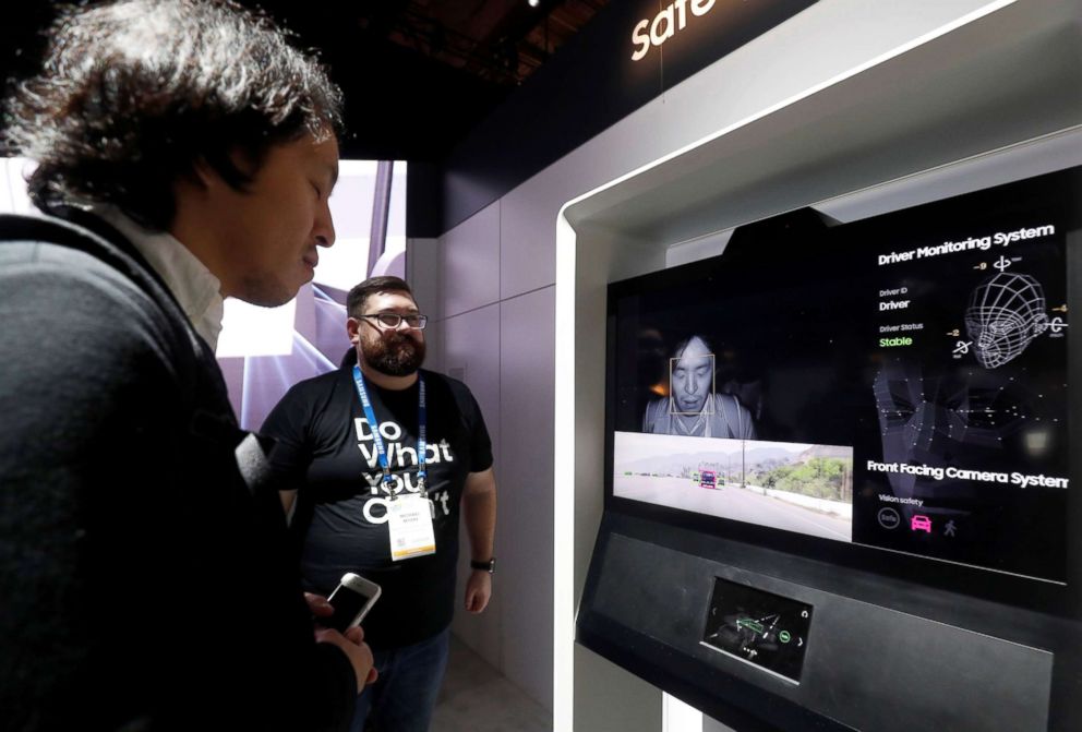 PHOTO: An attendee tries out Driver Monitoring System, a collaboration between Samsung Electronics and Harman, during the 2019 CES in Las Vegas, Jan. 9, 2019.