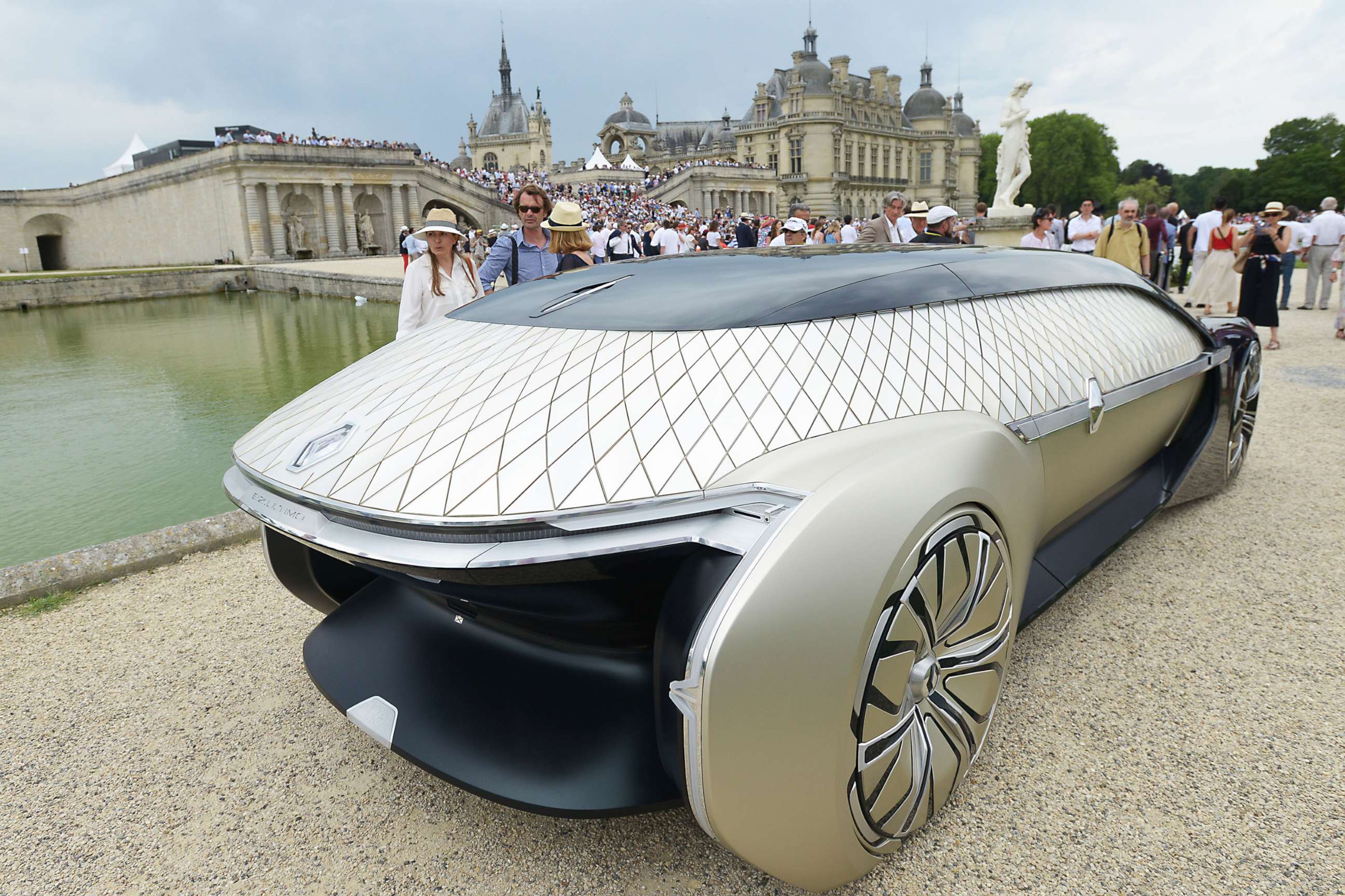 PHOTO: Renault's EZ Ultimo is an autonomous,100% electric robot concept car. It was part of the elegance competition at the Chantilly Arts and Elegance Richard Mille in the courtyard of Chateau de Chantilly, on June 30, 2019 in Chantilly, France.