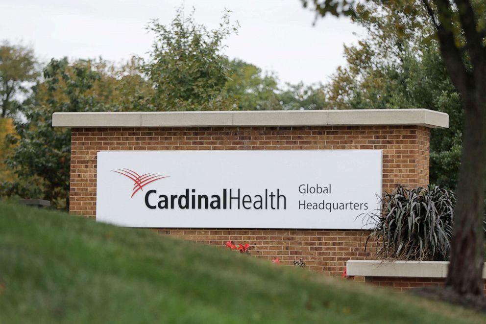 PHOTO: This Oct. 16, 2019, file photo shows a sign of the Cardinal Health, Inc. corporate office in Dublin, Ohio.