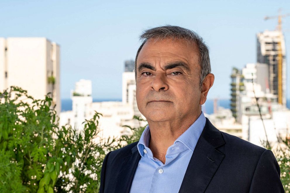 PHOTO: Former Renault Nissan CEO Carlos Ghosn poses at hotel Albergo in Beirut, Lebanon on Oct. 22, 2020.